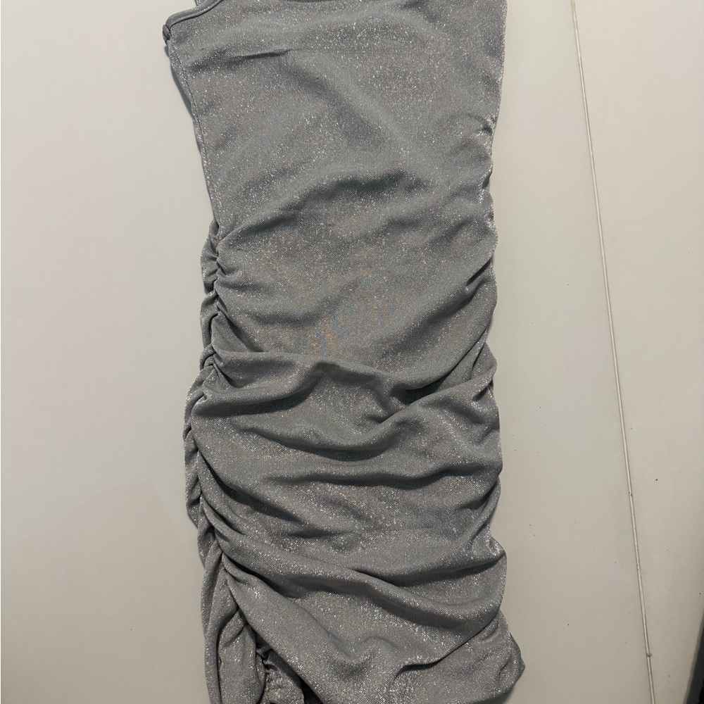 Katie J NYC Glittering Silver Mini Dress